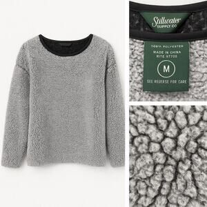 Stillwater Supply Co Gray Sherpa Fleece Pullover Women’s Size M Cozy Soft Top